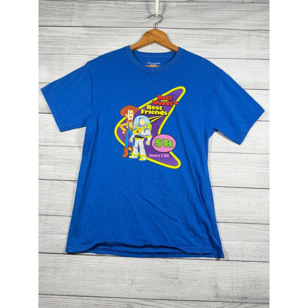 Champion Disney Toy Story Buzz Woody Best Friends 5K 2011 Blue Shirt M 4115
